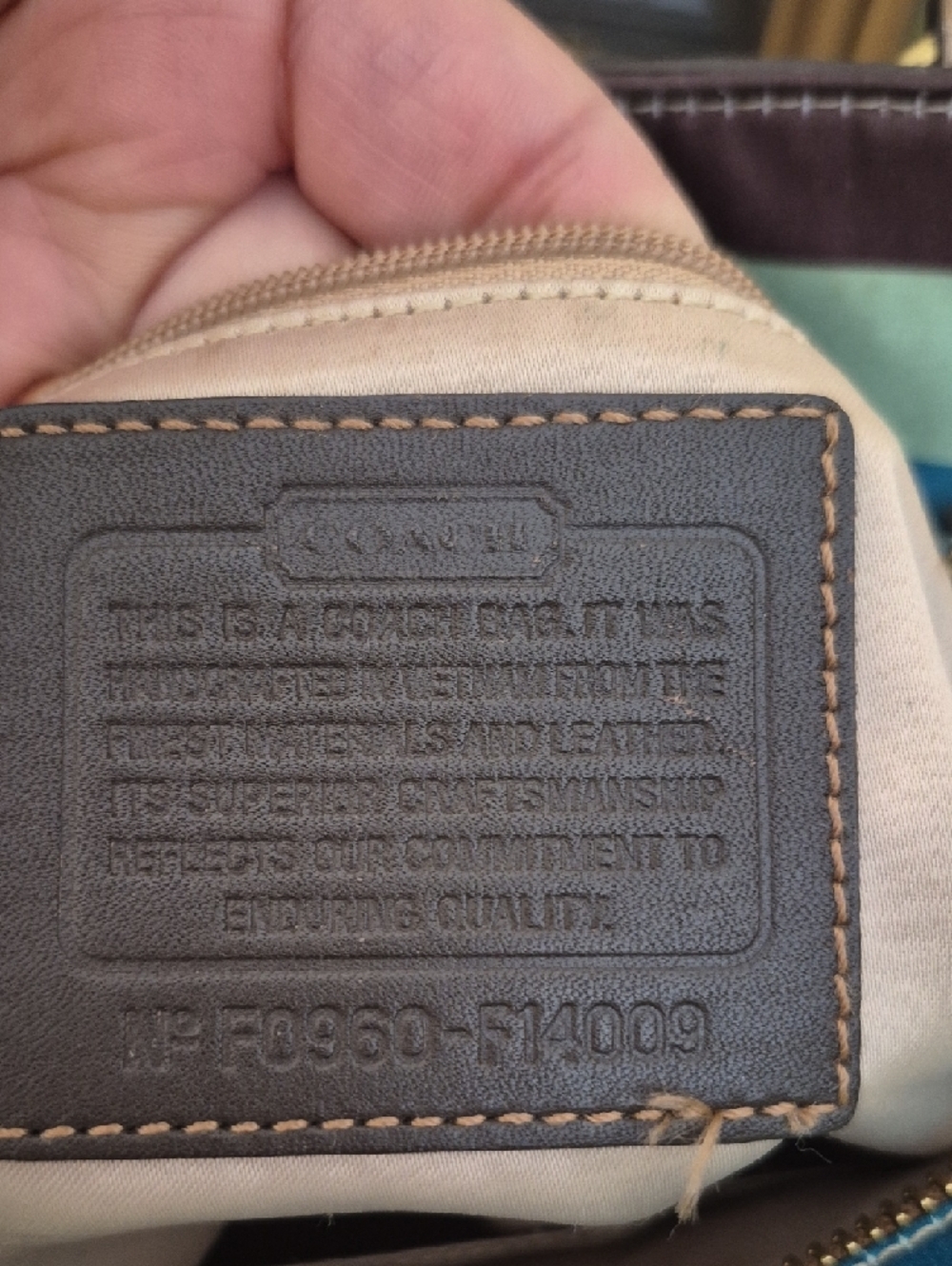 Coach legacy Stripe Sateen Tote Bag with Coin Purse - Picture 7 of 11